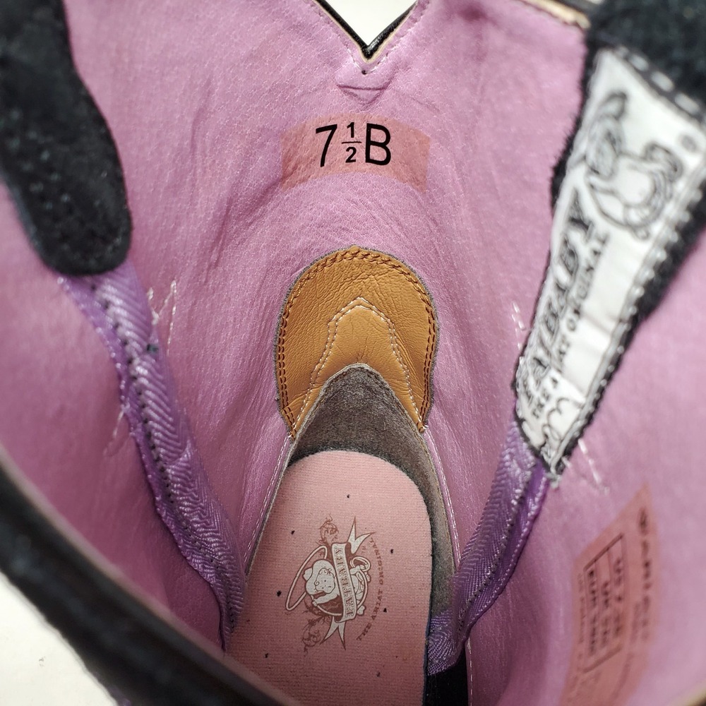 Ariat Fatbaby Boots Womens 7.5 Black Purple Cowboy Western Shoes - Picture 12 of 14